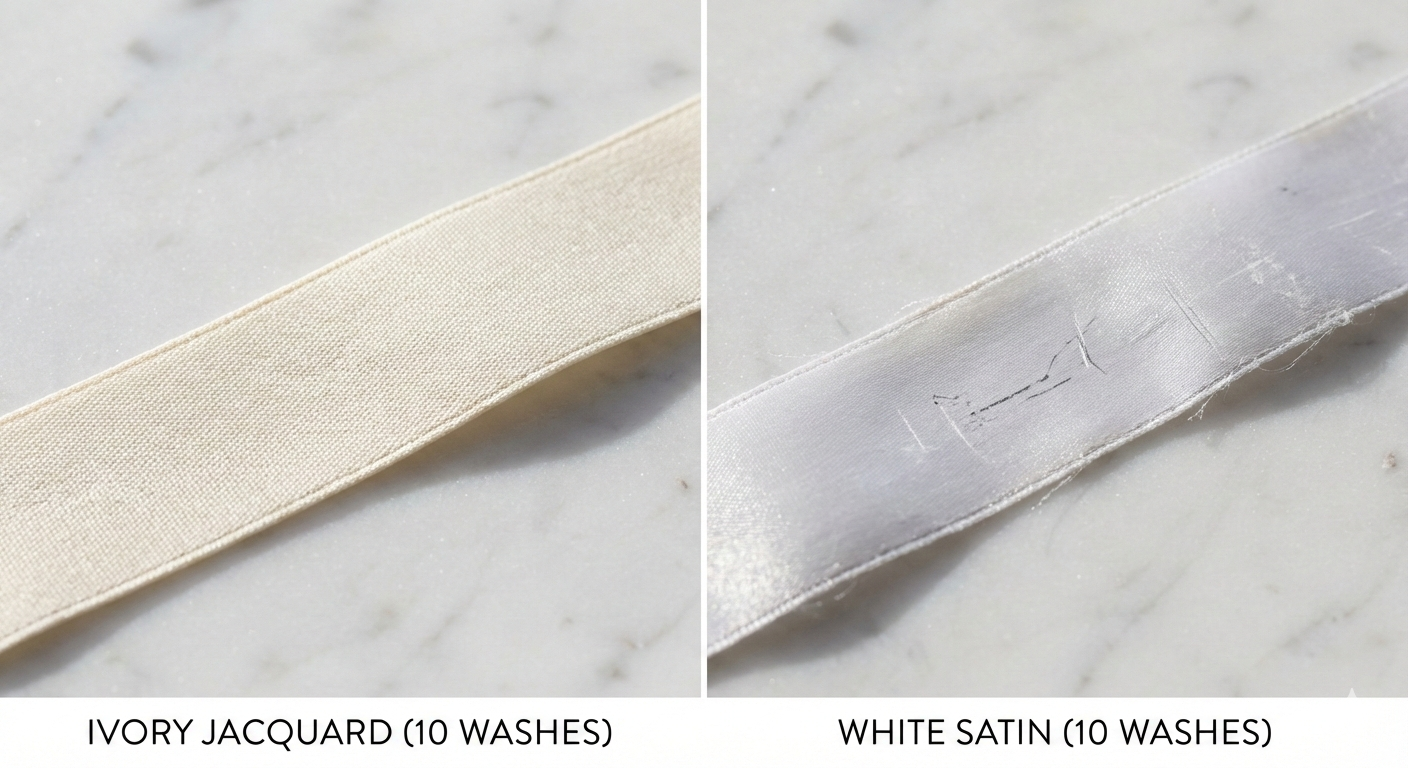 Jacquard vs satin after 10 washes